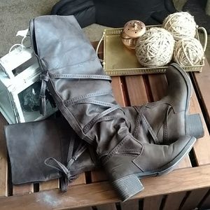 Over-the-Knee Criss-Cross Boots